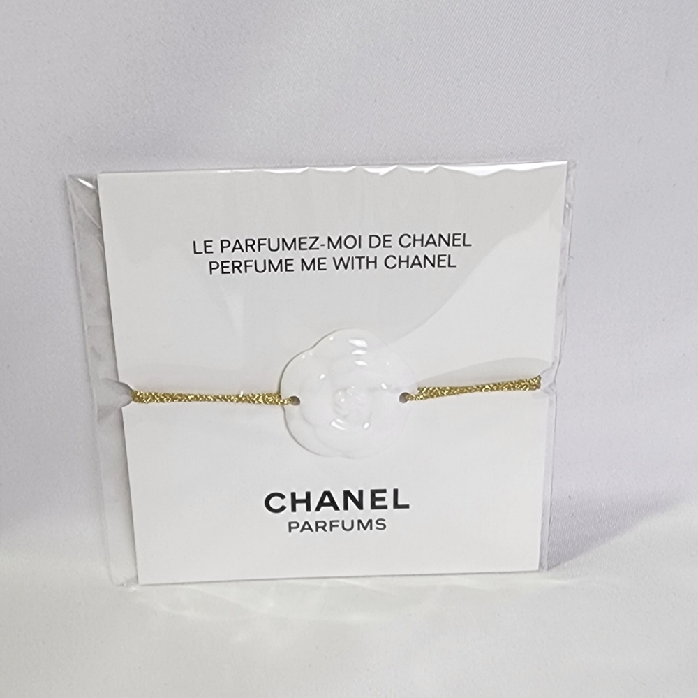 Chanel Parfums Gold Slide Bracelet Perfume Me Camellia ceramic flower Diffuser